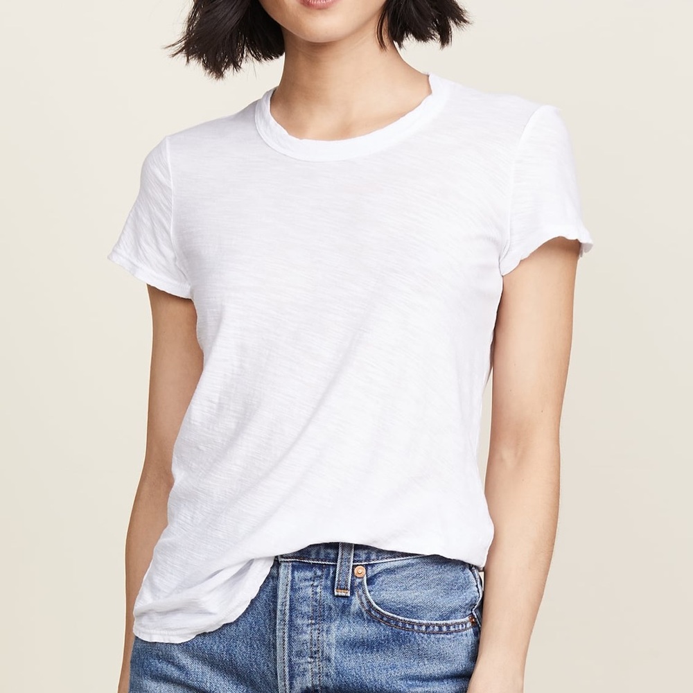 James Peres Sheer Slub Crew Neck Tee